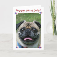 Happy 4th of July Pug Dog