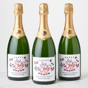 Happy 4th of July   Realtor Patriotic Celebration  Sparkling Wine Label
