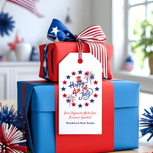Happy 4th of July Realtor Patriotic Summer Pop By  Gift Tags