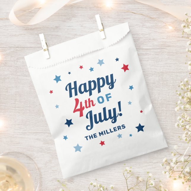 Happy 4th of July Red White and Blue Patriotic Favour Bags (Clipped)