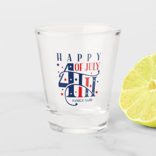 Happy 4th of July Red White and Blue Shot Glass