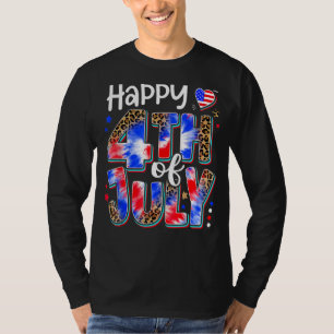 Happy 4th Of July Red White Blue American Flag Pat T-Shirt