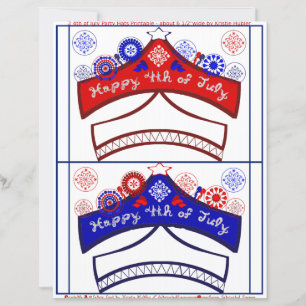 Happy 4th of July Red White Blue Party Hats Crafts