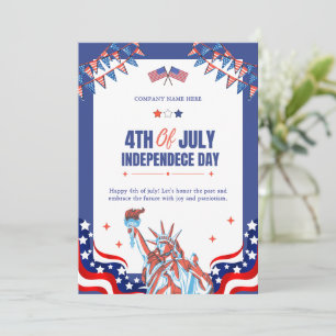 Happy 4th of July Red White Blue Stars & Stripes Holiday Card