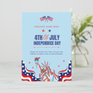 Happy 4th of July   Red White Blue Stars & Stripes Holiday Card