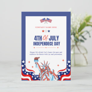 Happy 4th of July Red White Blue Stars & Stripes Holiday Card