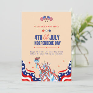 Happy 4th of July   Red White Blue Stars & Stripes Holiday Card