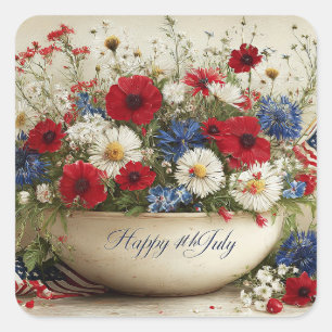 Happy 4th of July Square Sticker