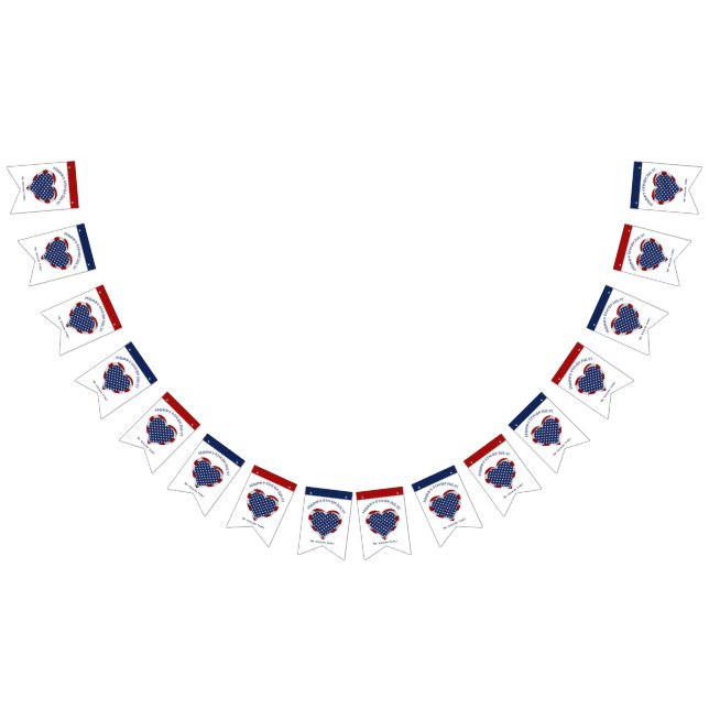 Happy 4th of July Stars and Stripes Heart Bunting (All)