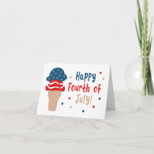 Happy 4th of July Stars and Stripes Ice Cream Card