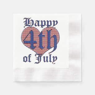 Happy 4th of July Stars and Stripes Typography Nap Napkin
