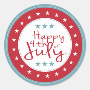 Happy 4th of July Stars Stickers