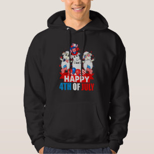 Happy 4th Of July Three Pride American Flag Sheep Hoodie