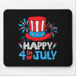 Happy 4th Of July Top Hat Us Flag Patriotic Men Wo Mouse Pad<br><div class="desc">Happy 4th Of July Top Hat Us Flag Patriotic Men Women Kids</div>