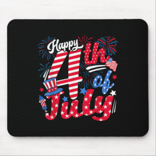Happy 4th Of July Us Flag American 4th Of July Ind Mouse Pad
