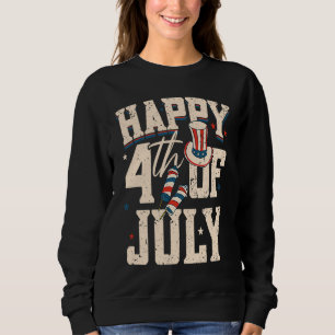 Happy 4th Of July  USA 4th Of July American Flag   Sweatshirt