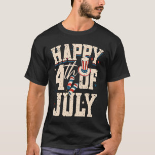 Happy 4th Of July  USA 4th Of July American Flag   T-Shirt