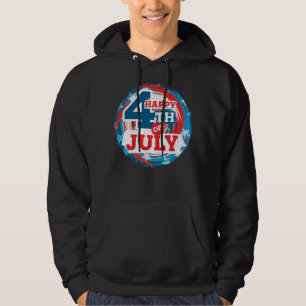 Happy 4th of July - USA flag Colour Hoodie
