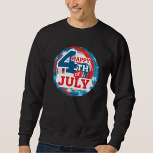 Happy 4th of July - USA flag Colour Sweatshirt