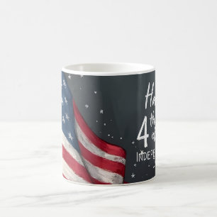 Happy 4th of July Vintage Flag Illustration Art Coffee Mug