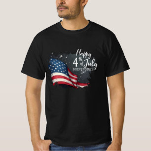 Happy 4th of July Vintage Flag Illustration Art T-Shirt