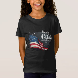 Happy 4th of July Vintage Flag Illustration Art T-Shirt