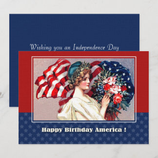 Happy 4th of July Vintage Patriotic Design Card