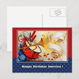 Happy 4th of July. Vintage Patriotic Design  Postcard
