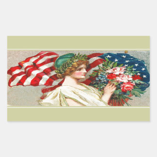 Happy 4th of July. Vintage Patriotic Design Rectangular Sticker