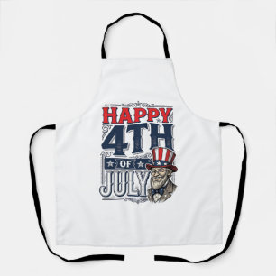 Happy 4th of July Vintage Patriotic Shirt Design_1 Apron