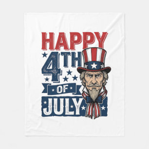 Happy 4th Of July Vintage Patriotic Uncle Shirt_1 Fleece Blanket