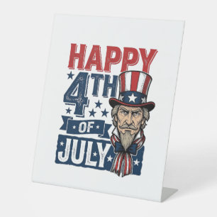 Happy 4th Of July Vintage Patriotic Uncle Shirt_1 Pedestal Sign