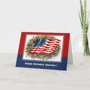 Happy 4th of July. Vintage USA Flag Card