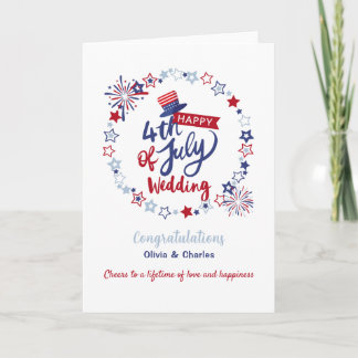 Happy 4th of July Wedding Congratulations Custom Card
