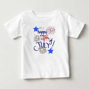 Happy 4th of July! with fireworks and stars Baby T T-Shirt
