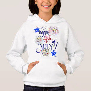 Happy 4th of July! with fireworks and stars Hoodie