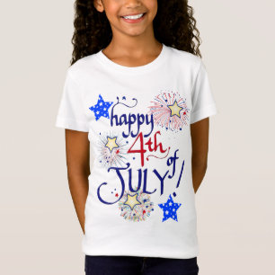 Happy 4th of July! with fireworks and stars T-Shir T-Shirt
