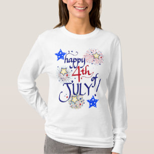 Happy 4th of July! with fireworks and stars T-Shirt