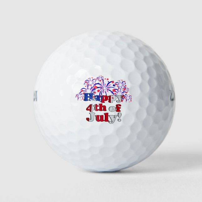 Happy 4th of July with Fireworks Golf Balls (Front)