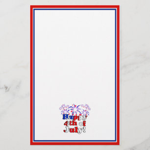 Happy 4th of July with Fireworks Stationery