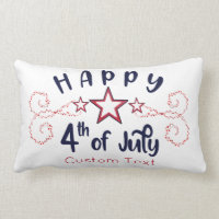 Happy 4th of July with Optional Custom text Stars