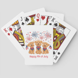 Happy 4th Of July Yorkie Dogs Playing Cards
