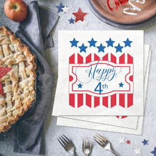 Happy 4th Stars and Stripes ID138 Napkin