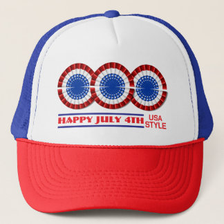 HAPPY 4TH USA STYLE TRUCKER HAT