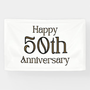 Happy 50th Anniversary 2.5x4 Vinyl Banner
