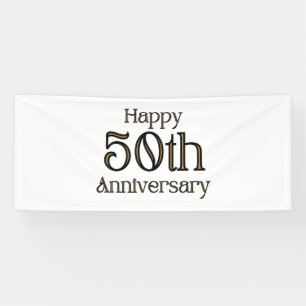 Happy 50th Anniversary 2.5x6 Vinyl Banner