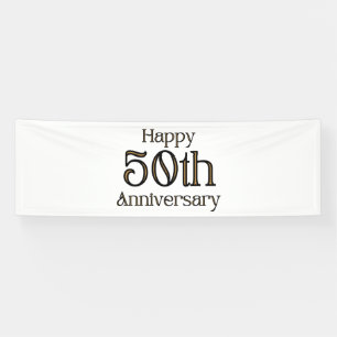 Happy 50th Anniversary 2.5x8 Vinyl Banner