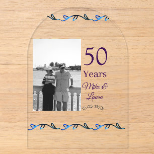 Happy 50th anniversary add couple name date weddin acrylic invitations