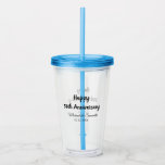 Happy 50th anniversary add couple name date weddin acrylic tumbler<br><div class="desc">design</div>