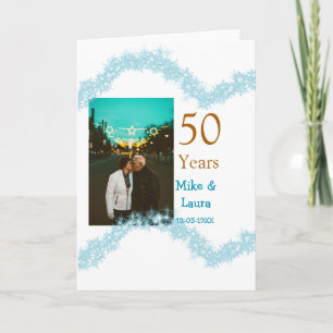 Happy 50th anniversary add couple name date weddin card